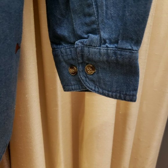 VTG. "Guardian Angel" Denim Oversized  Shirt S - Picture 11 of 12